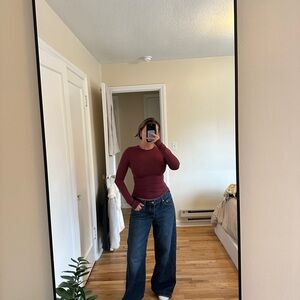 Princess Polly Burgundy Long Sleeve Top